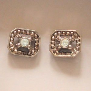 Vintage Avon Earrings Pierced Gold & Silver Tone Frosted Sparkle